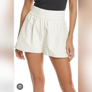 IRO Cream Tan Anko leather lambskin shorts high rise size 36 Size Small